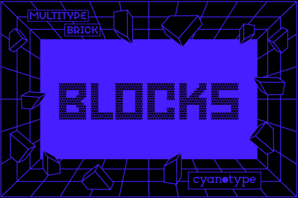 Blocks Pixel Font for Handmade Labels & Printables